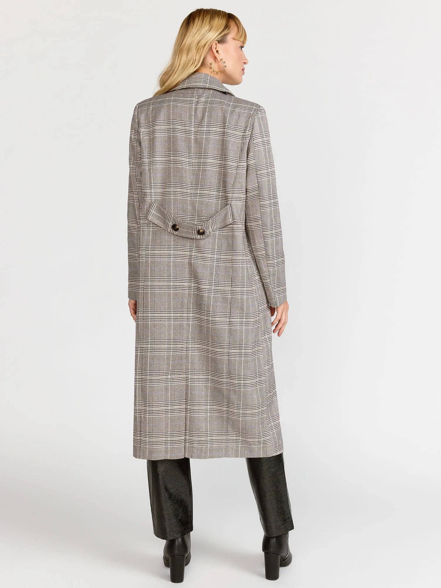 Fore Collection Long-Sleeve Plaid Trench Coat - Brands We Love