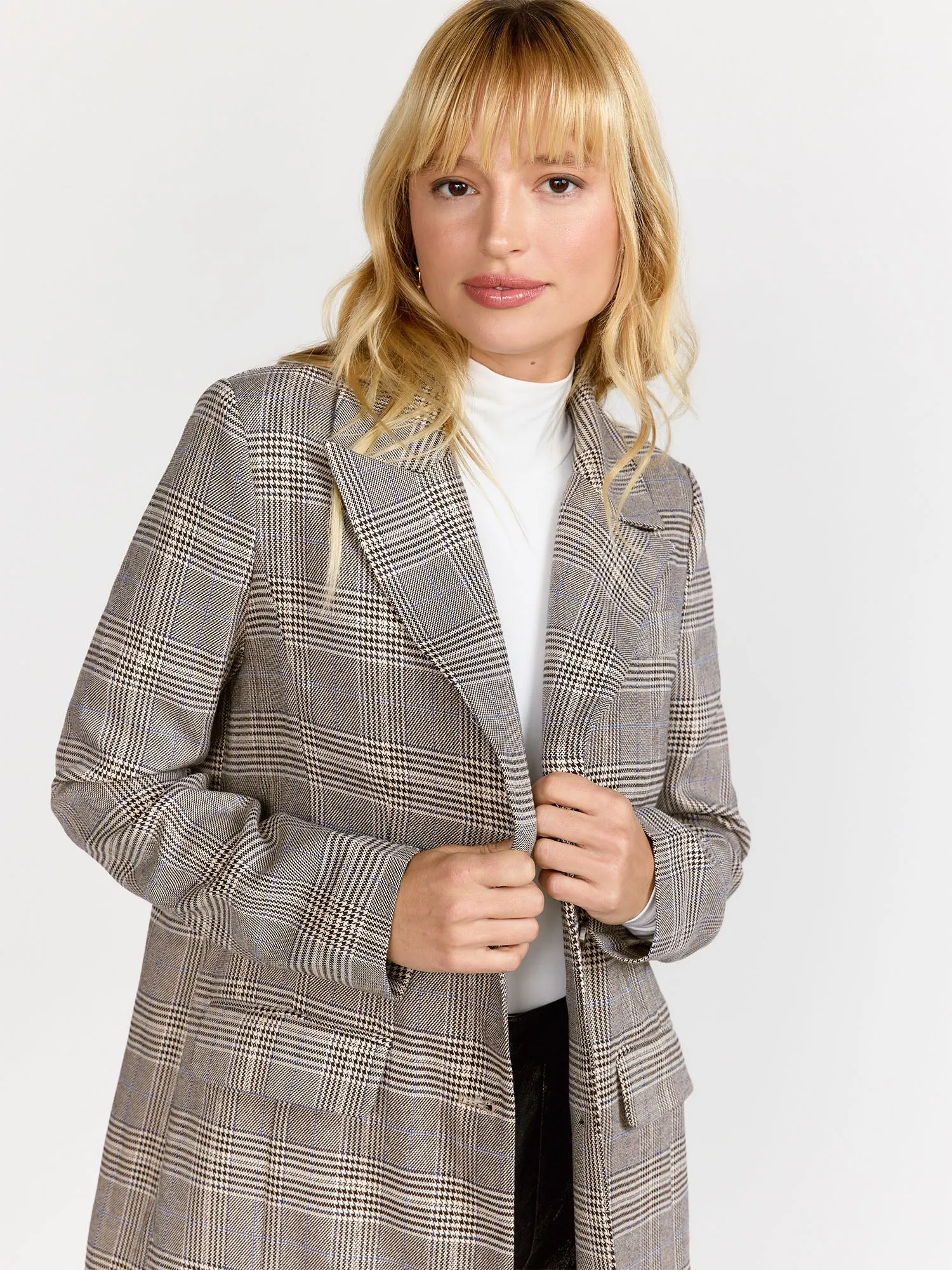 Fore Collection Long-Sleeve Plaid Trench Coat - Brands We Love