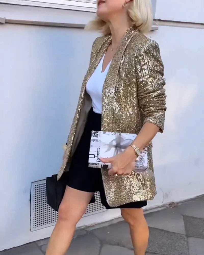 Gold Sequin Blazer