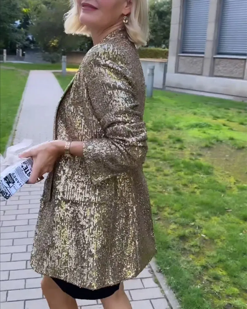 Gold Sequin Blazer