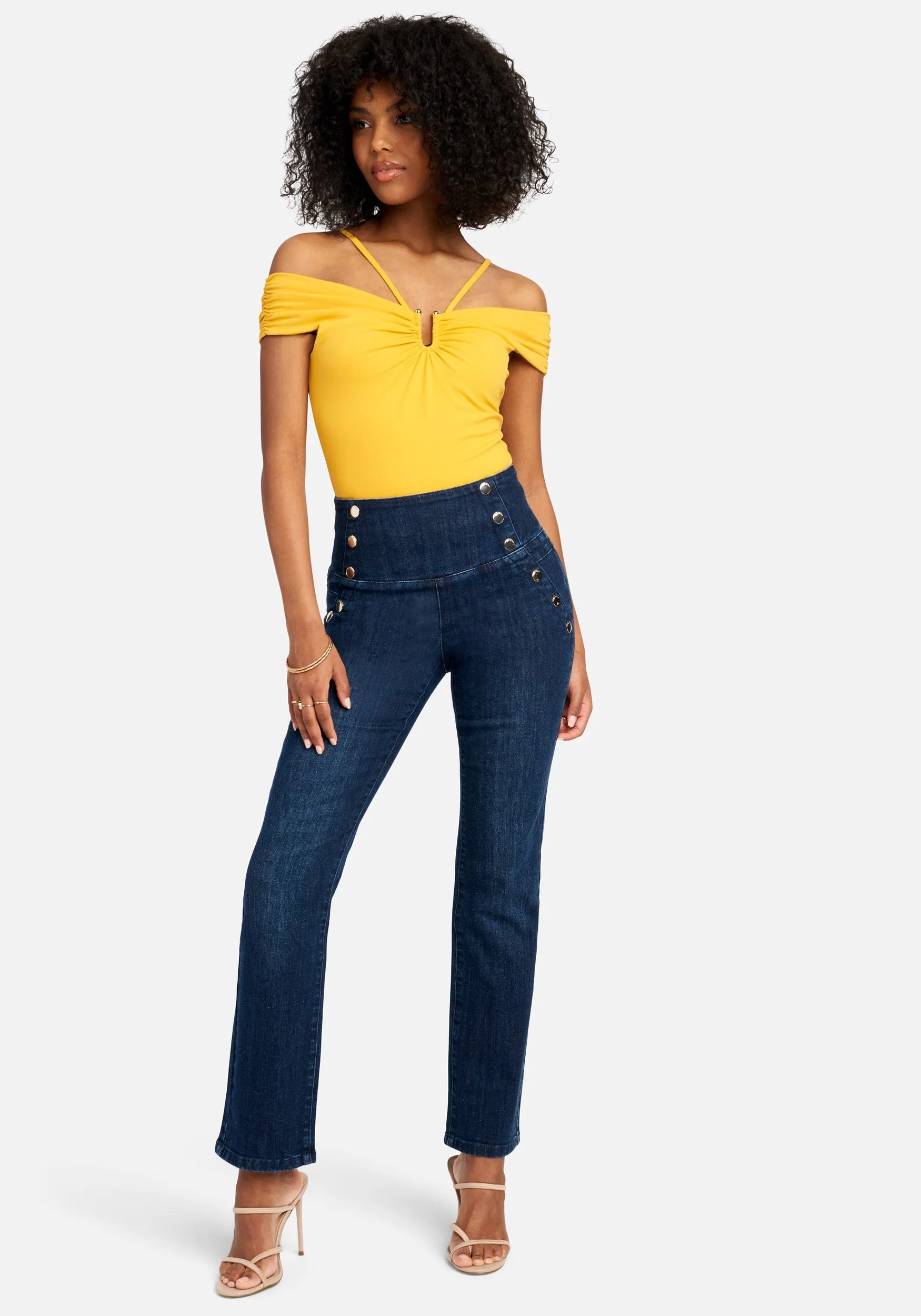 High Waist Straight Leg Jeans