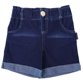 High Waisted Denim Short Dark