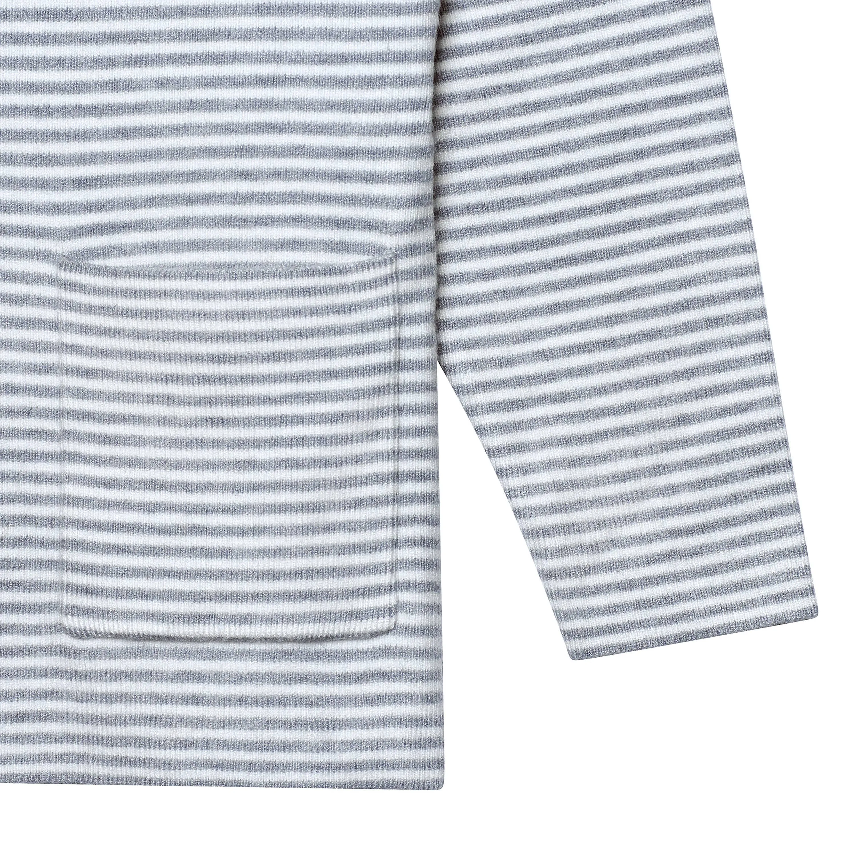 Infant & Toddler Boys Gray Heather Striped Sweater with Pocket