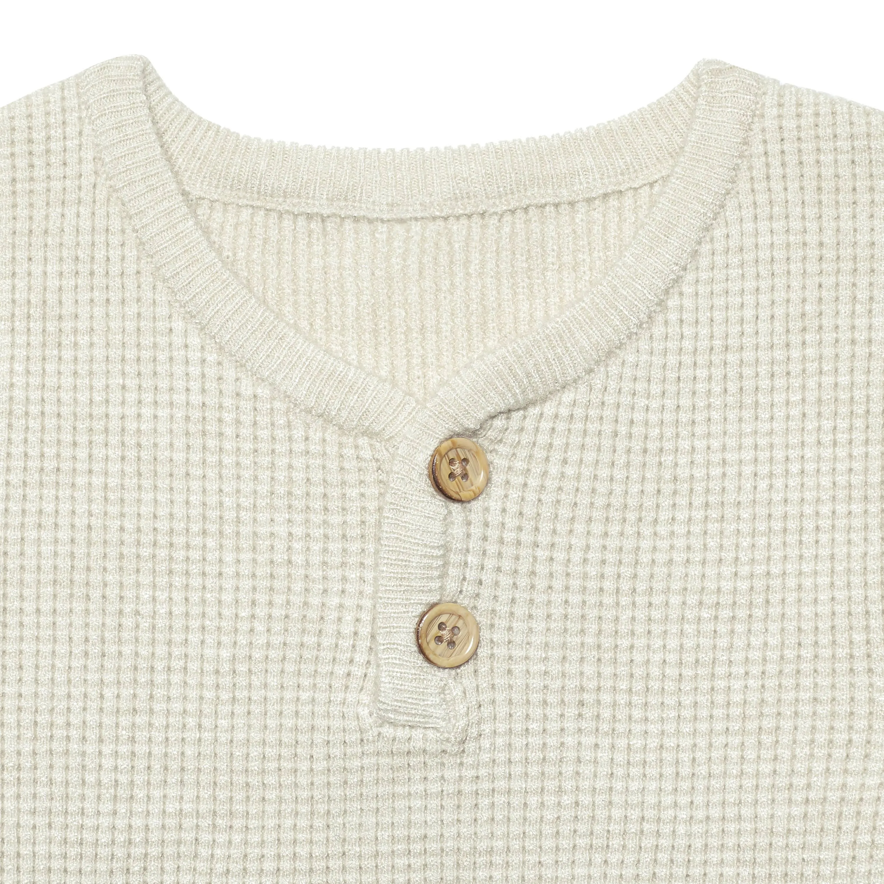 Infant & Toddler Boys Oatmeal Heather Henley Sweater