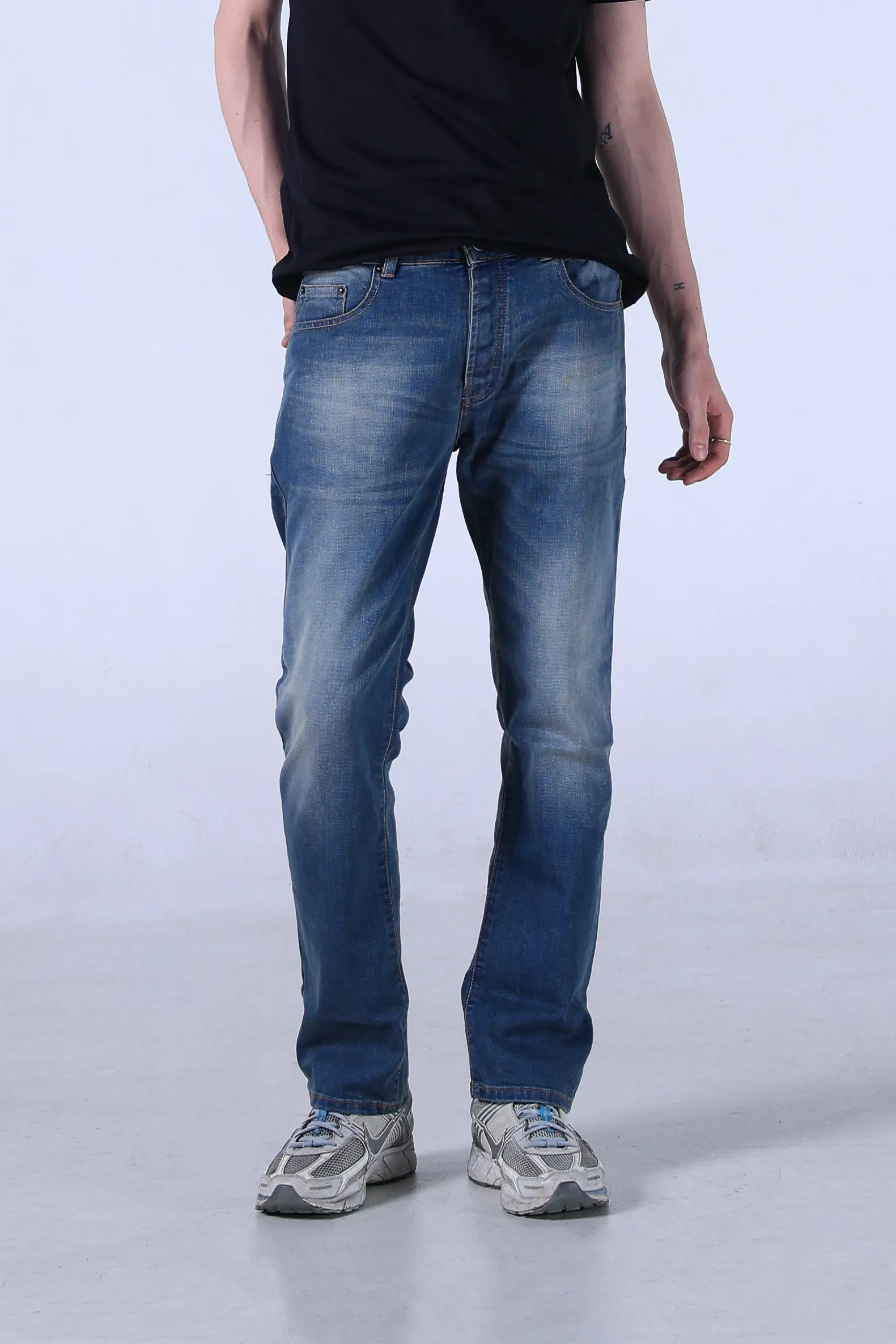 Jack Russel - Men Jeans - Handwerk J-813 Slim Fit Medium Blue Rust Fade