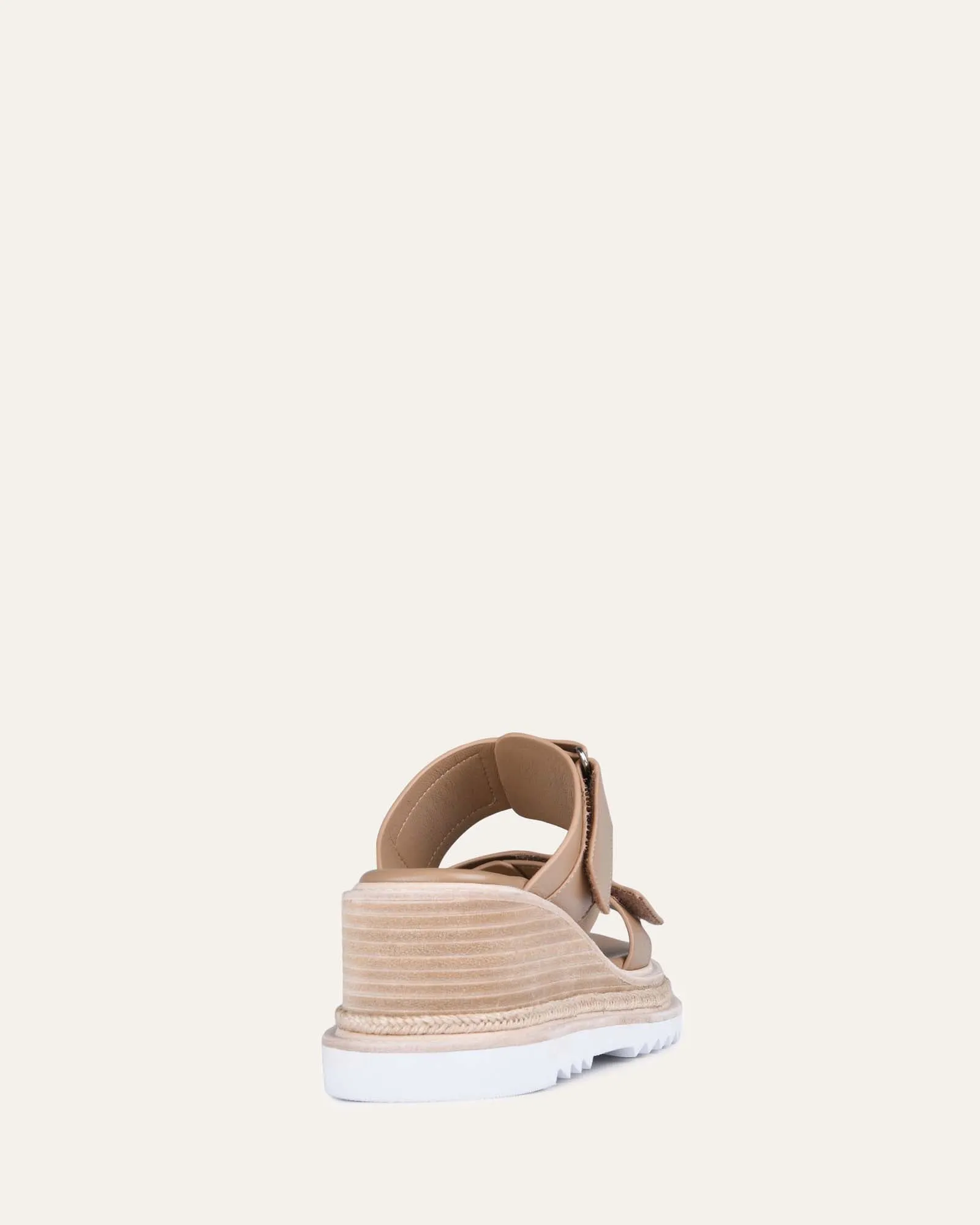 KELSEA MID HEEL WEDGE SANDALS LIGHT TAN LEATHER