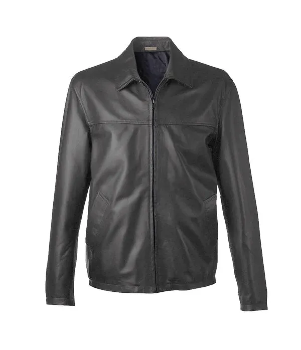 Leather Jackets Hub Mens Genuine Lambskin Leather Jacket (Black, Classic Jacket) - 1501814