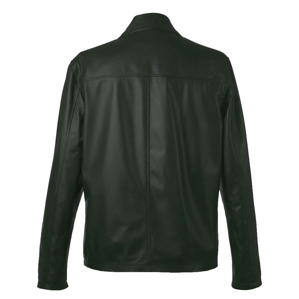 Leather Jackets Hub Mens Genuine Lambskin Leather Jacket (Black, Classic Jacket) - 1501814