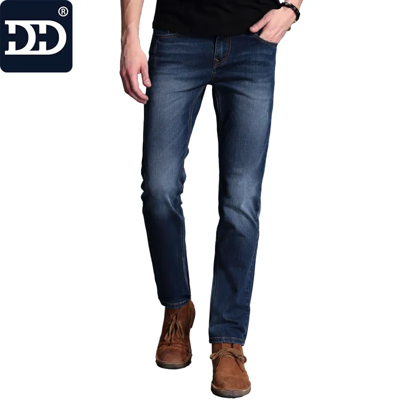 Men Softener Deep Blue Jeans Slim Elastic Factory Jeans Skinny Jeans Men Brand Pants