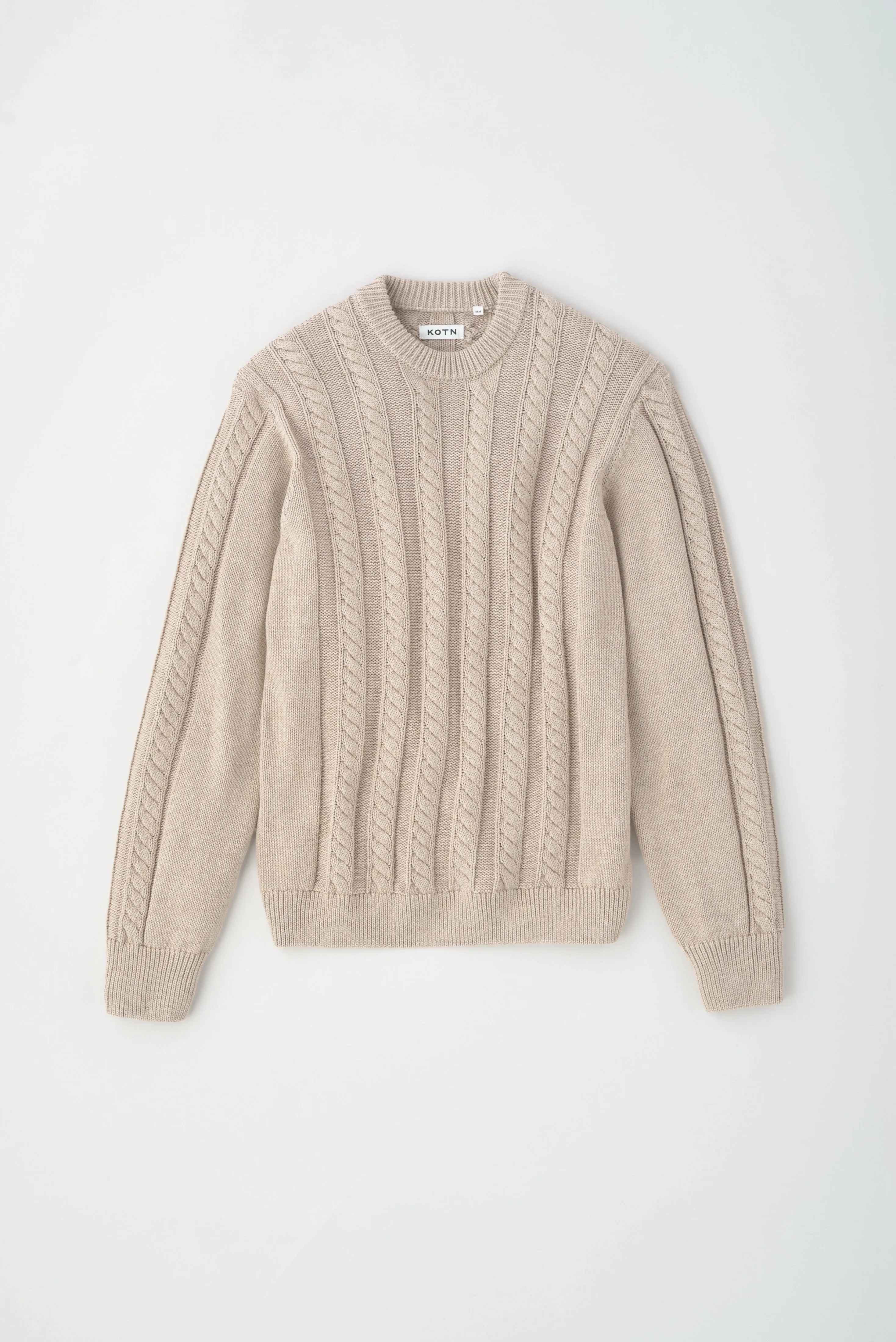 Men's Luxor Cable Sweater in Light Nimbus Melange