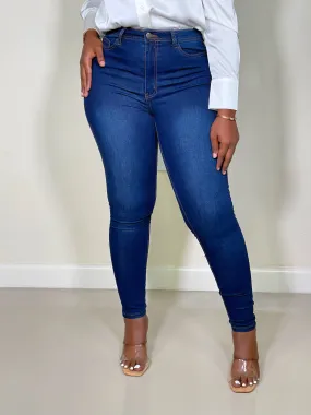 Millie High Waist Skinny Jeans-Dark Blue