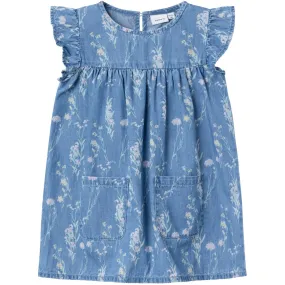 Name It Medium Blue Denim Gry Denim Dress