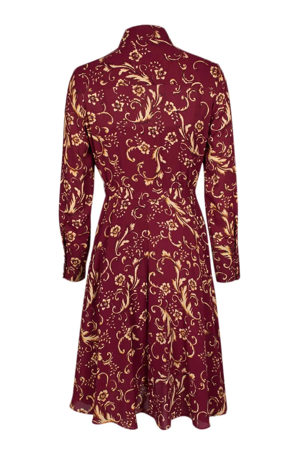 NANETTE Nanette Lepore Collared Long Sleeve Button Down Tie Waist Paisley Print Polyester Dress