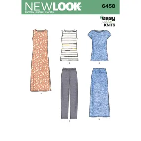 New Look Pattern 6458 Misses' Easy Knit Separates