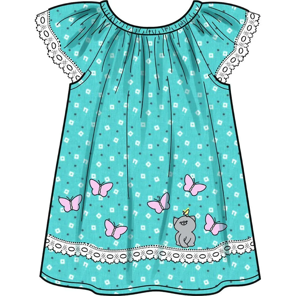 New Look Sewing Pattern N6663 Infants' Dress, Top With Appliques & Trims & Pants With Bows At Hem