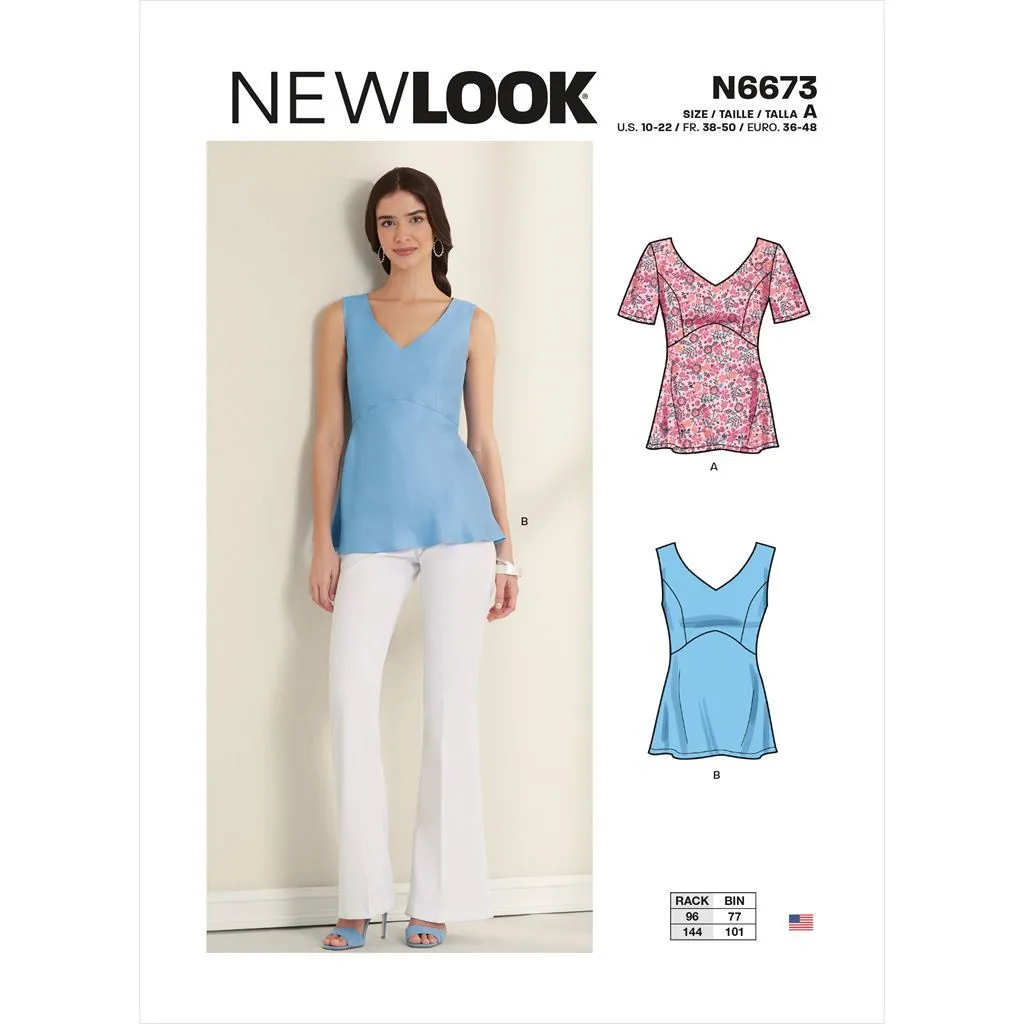 New Look Sewing Pattern N6673 Misses' Tops