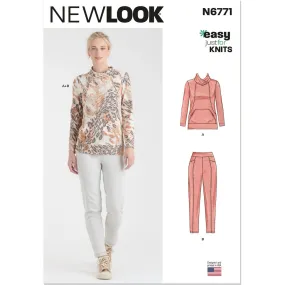 New Look Sewing Pattern N6771 Misses' Knit Top and Pants