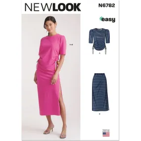 New Look Sewing Pattern N6782 Misses' Knit Top and Skirt