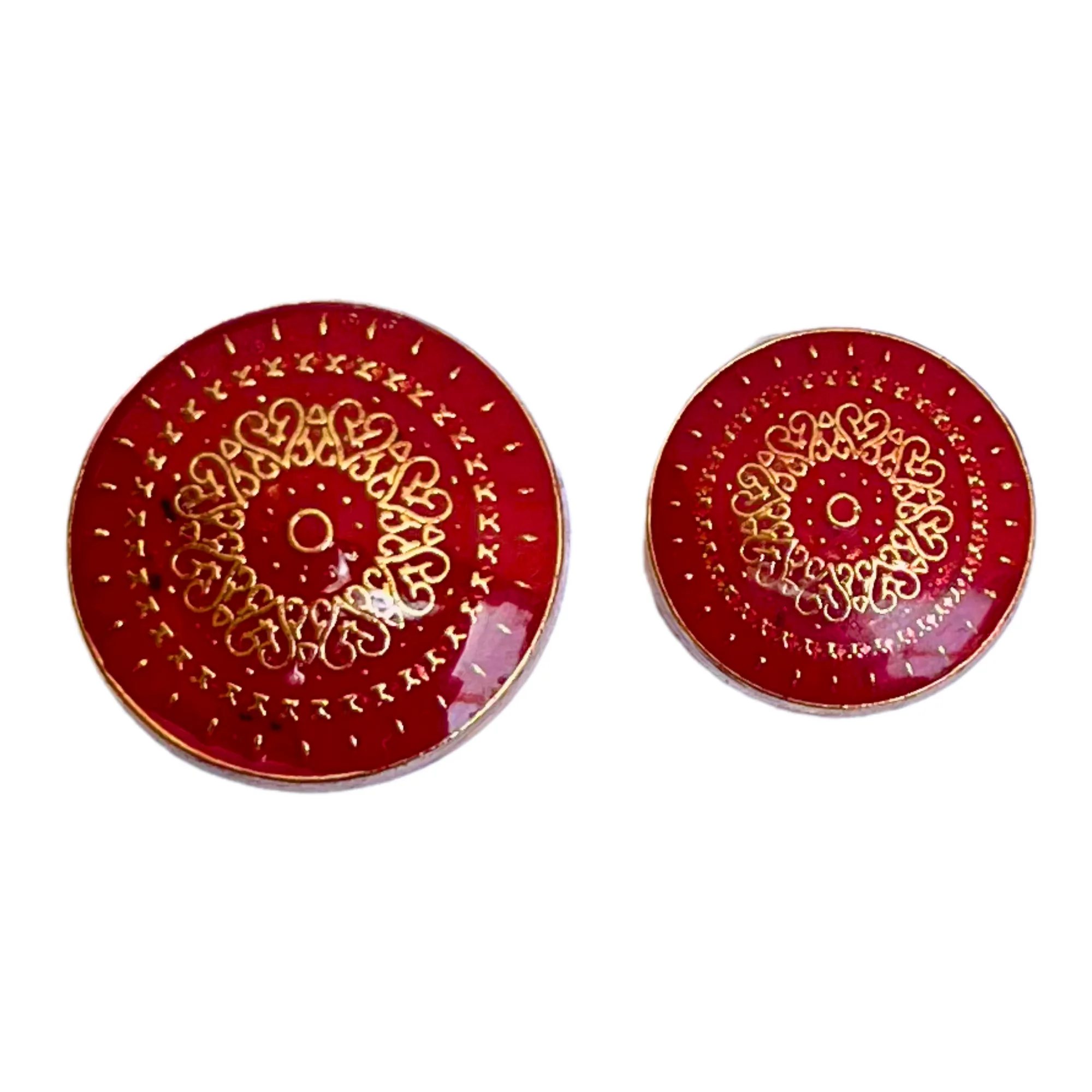 Red and Golden Designer Metal Buttons