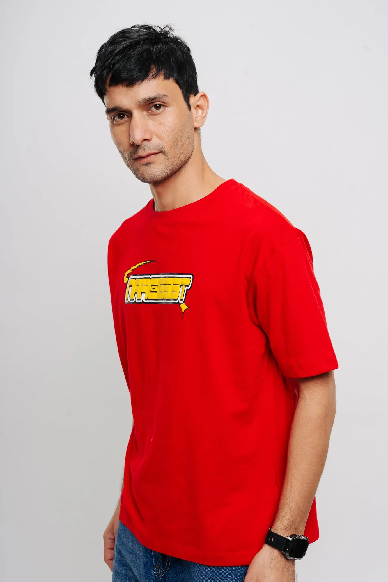 Red Narcissist Men's Oversized Tees