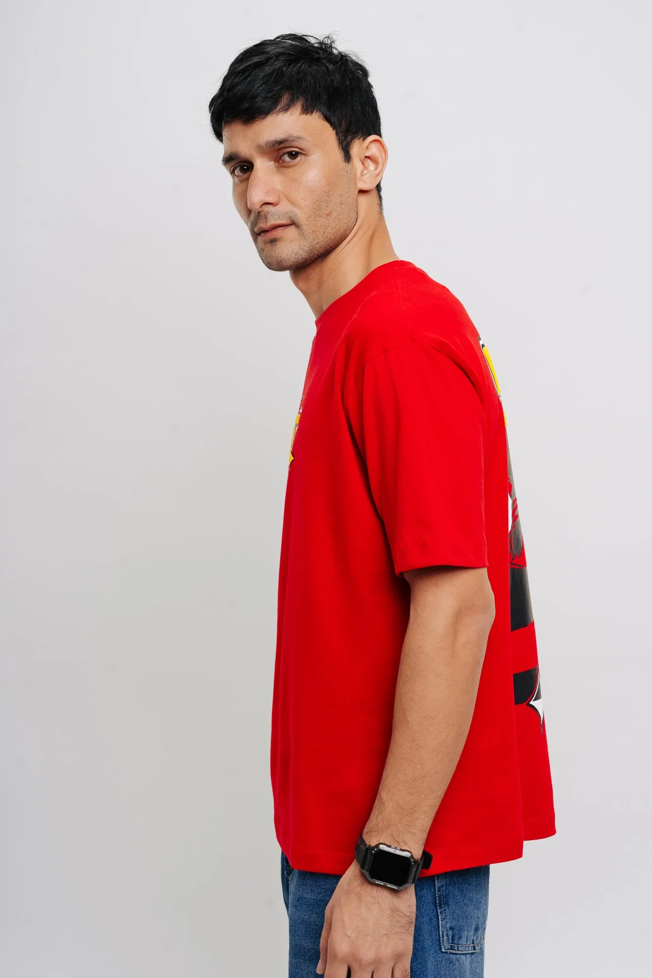 Red Narcissist Men's Oversized Tees