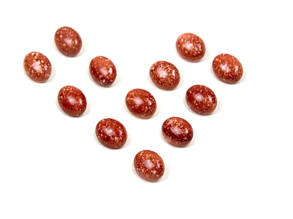 Rust Brown Oval Marble Look Acrylic Buttons