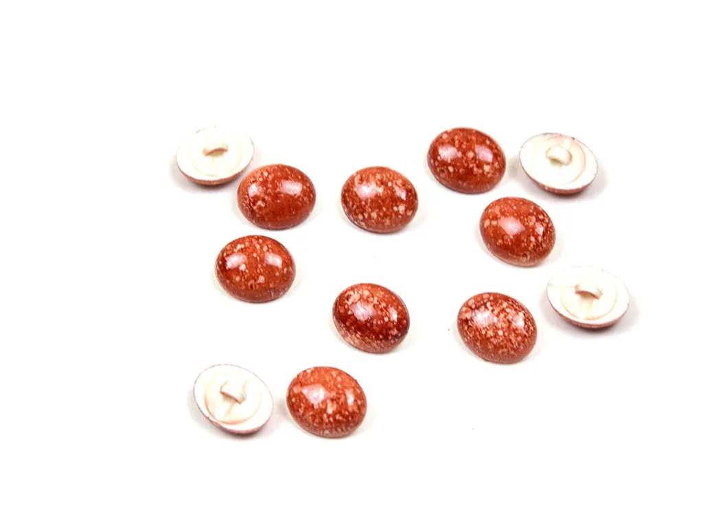 Rust Brown Oval Marble Look Acrylic Buttons