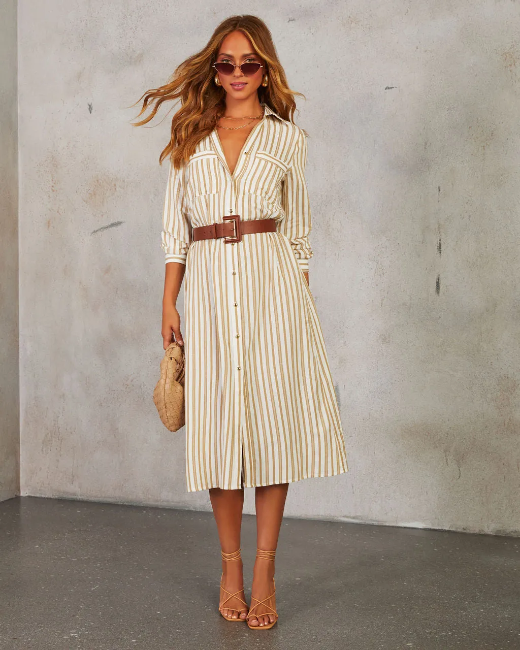 Santos Belted Midi Shirt Dress