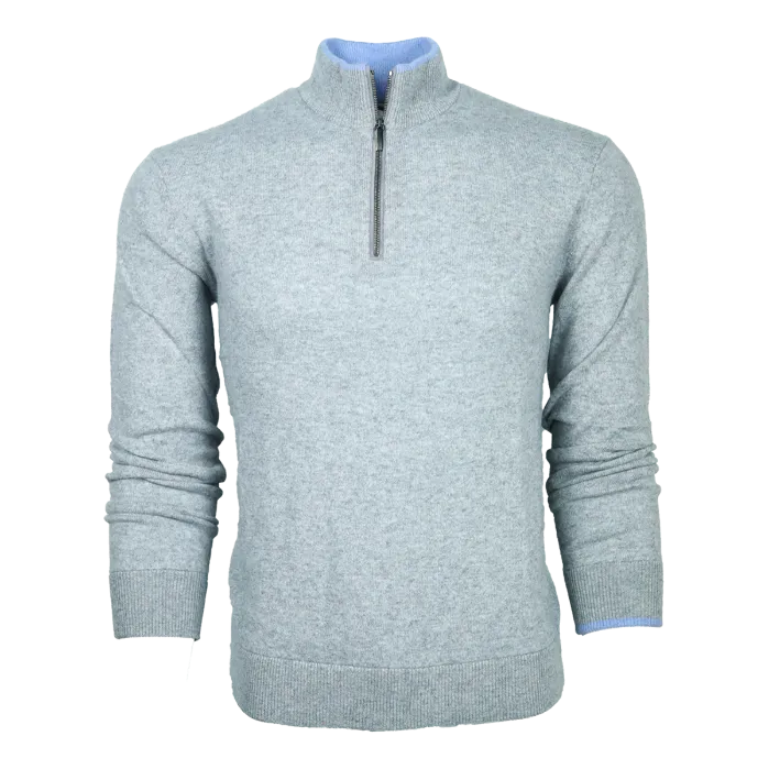 Sebonack Quarter-Zip Sweater (Light Grey Heather)