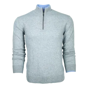 Sebonack Quarter-Zip Sweater (Light Grey Heather)