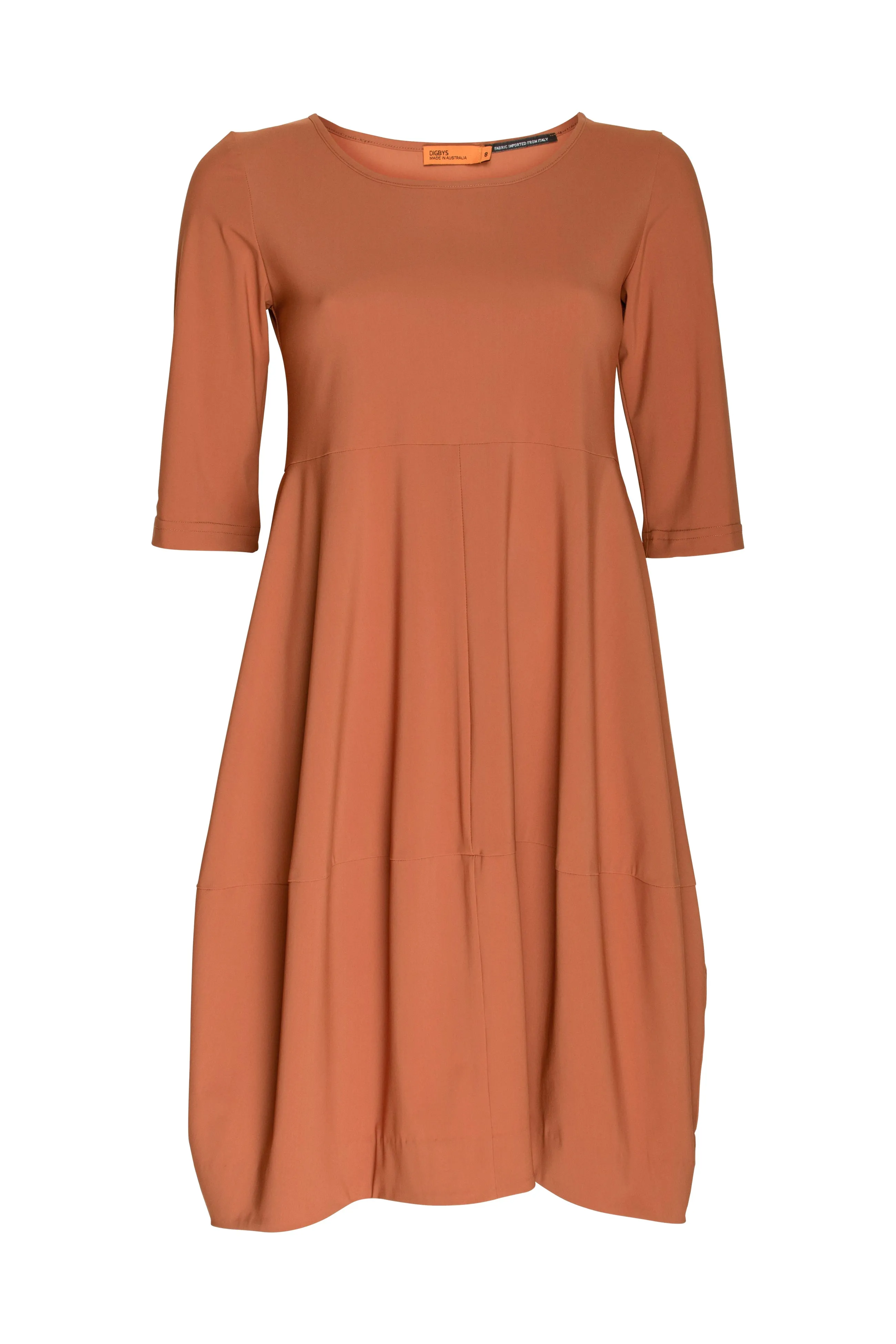 Short Sleeve Panel Hem Dress - Ginger Jersey 6083