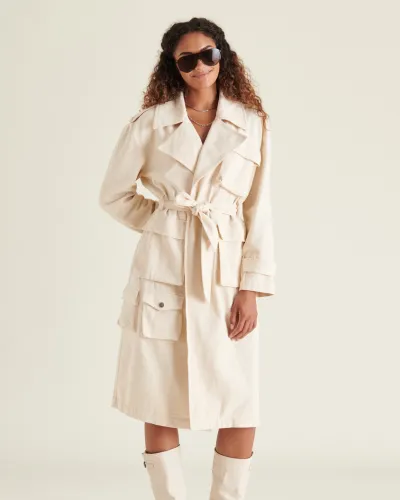 Sunday Trench Antique White