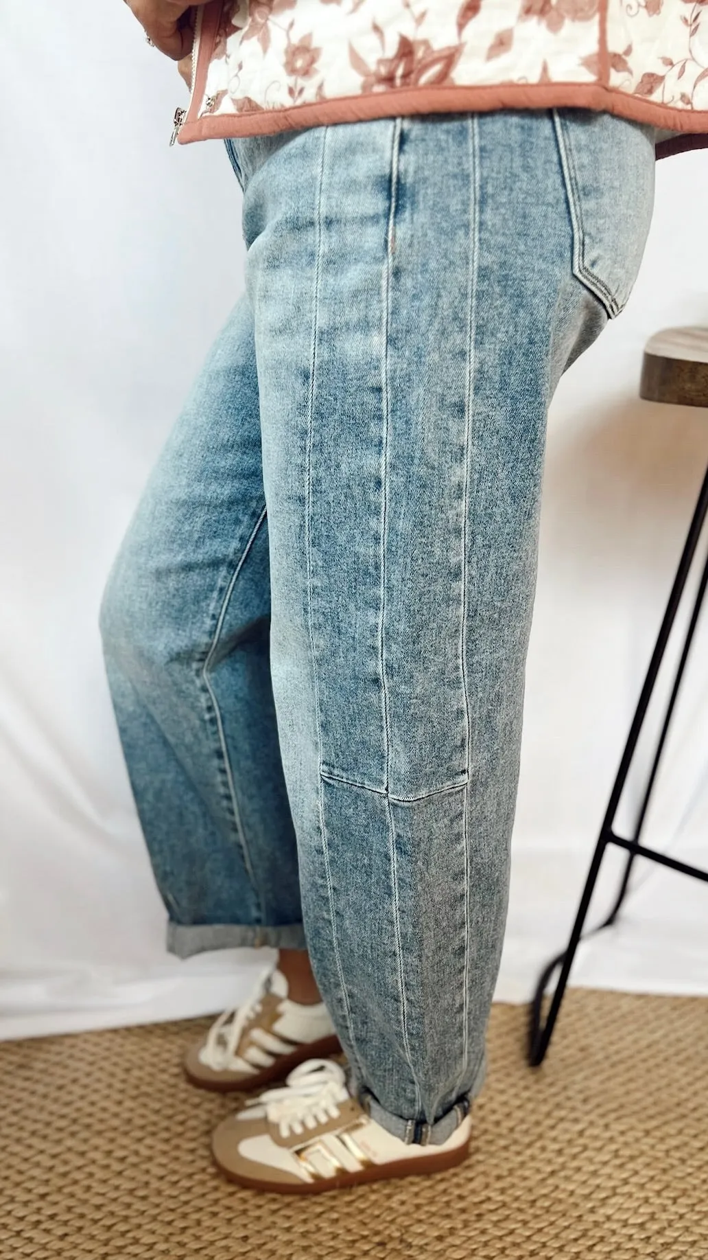 The Risen High Rise Barrel Jeans