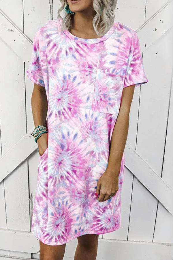 Tie Dye Flattering Midi Dress