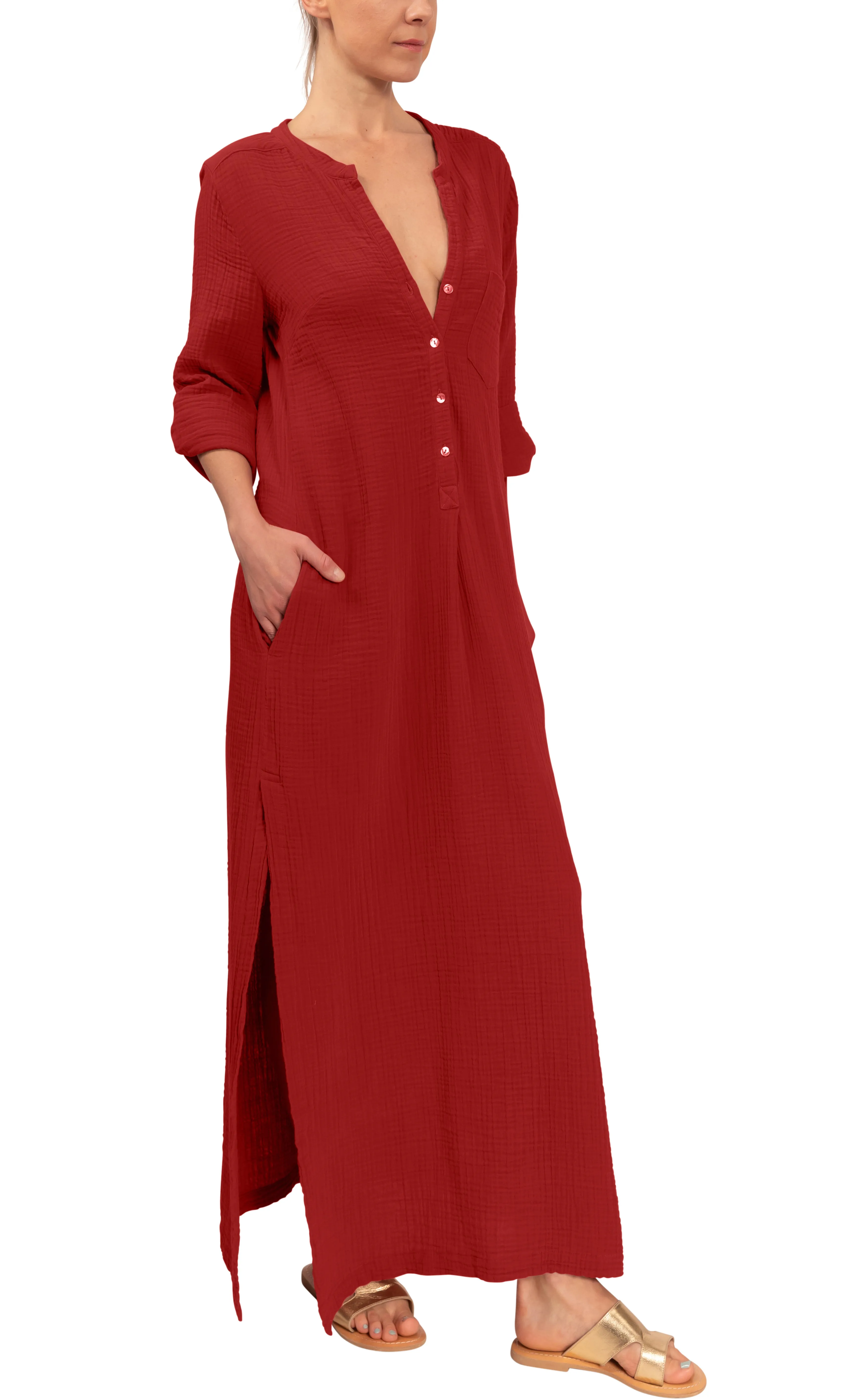 Tracey Caftan - Sienna Cotton Bubble Gauze