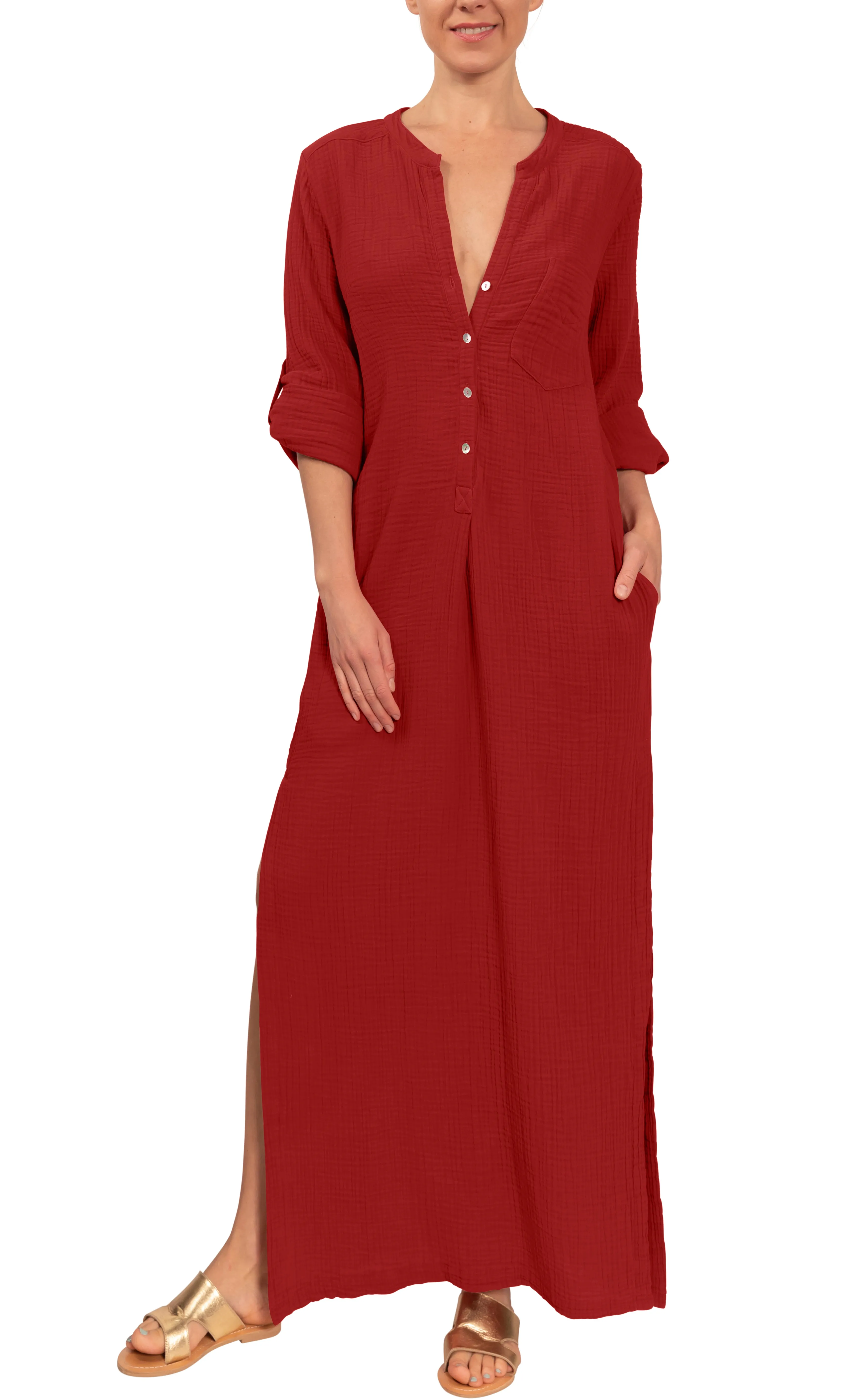 Tracey Caftan - Sienna Cotton Bubble Gauze