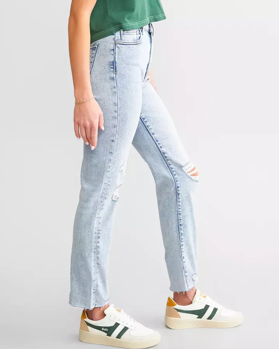 tracey high rise cropped straight denim