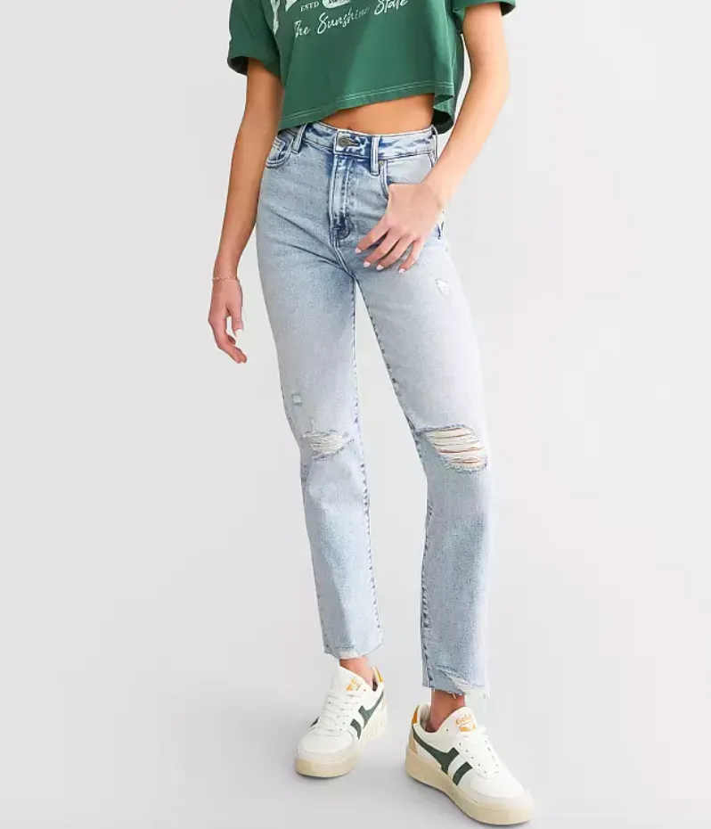 tracey high rise cropped straight denim