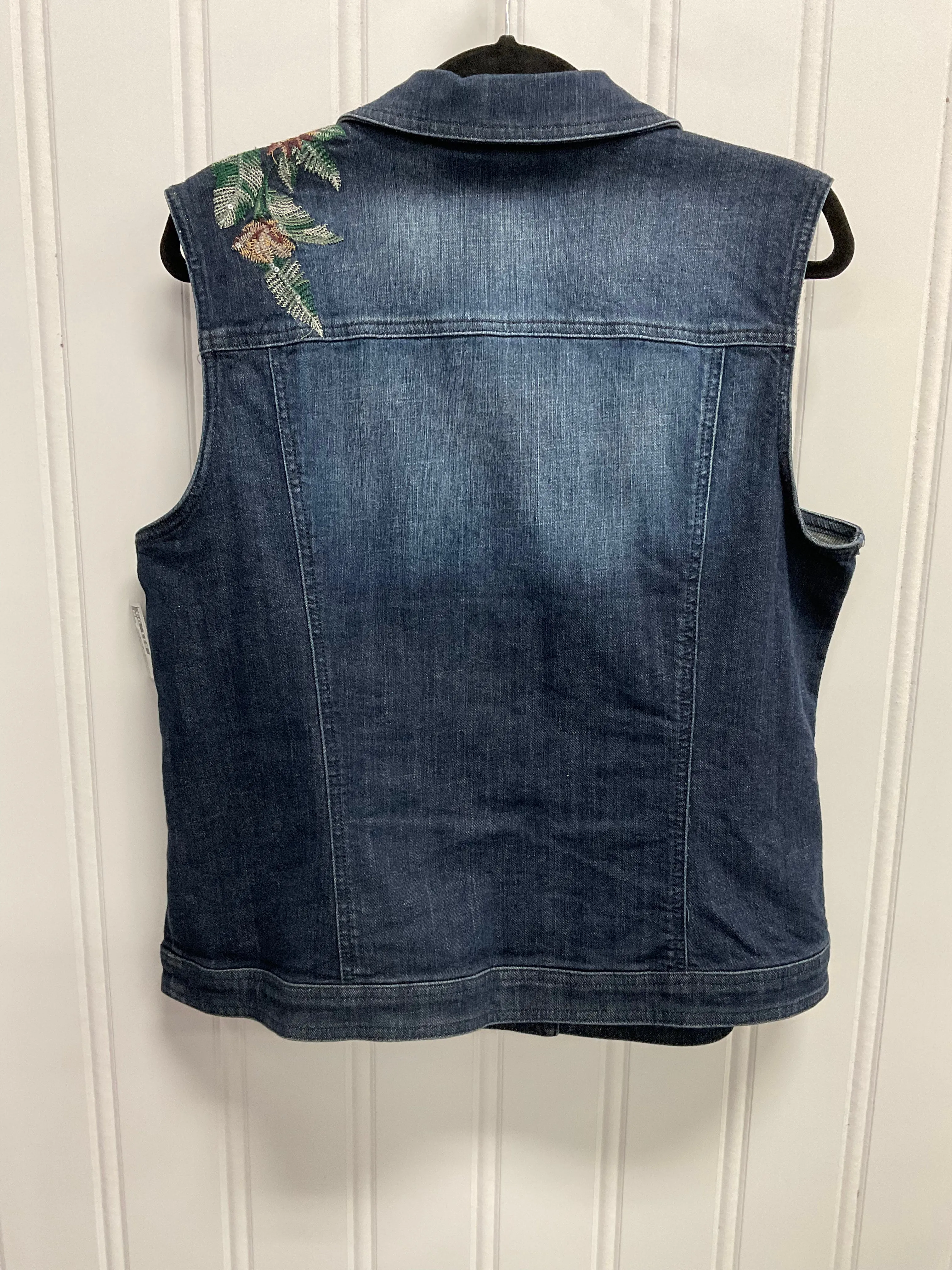 Vest Other By Christopher And Banks In Blue Denim, Size:L