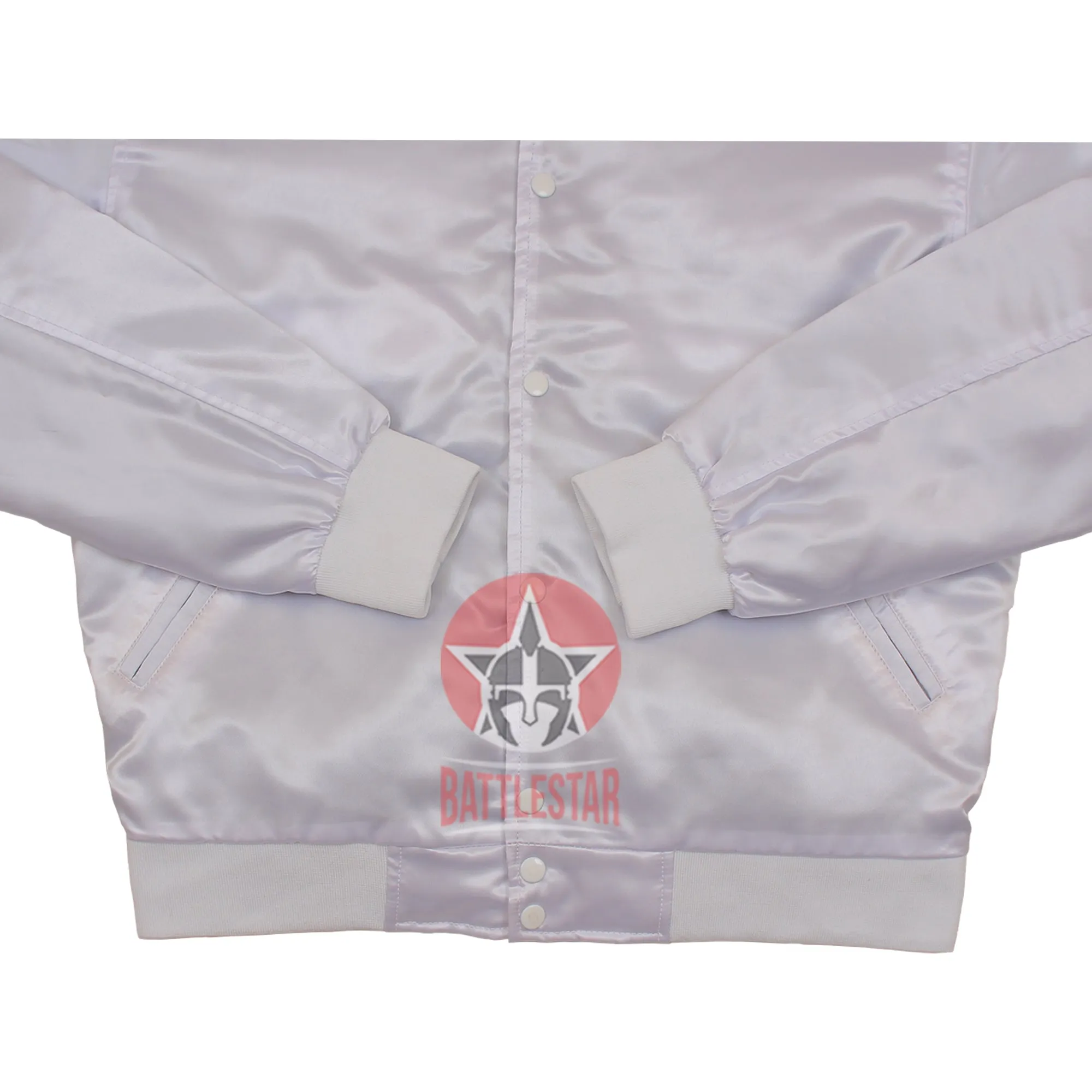 White Satin Varsity Baseball Jacket