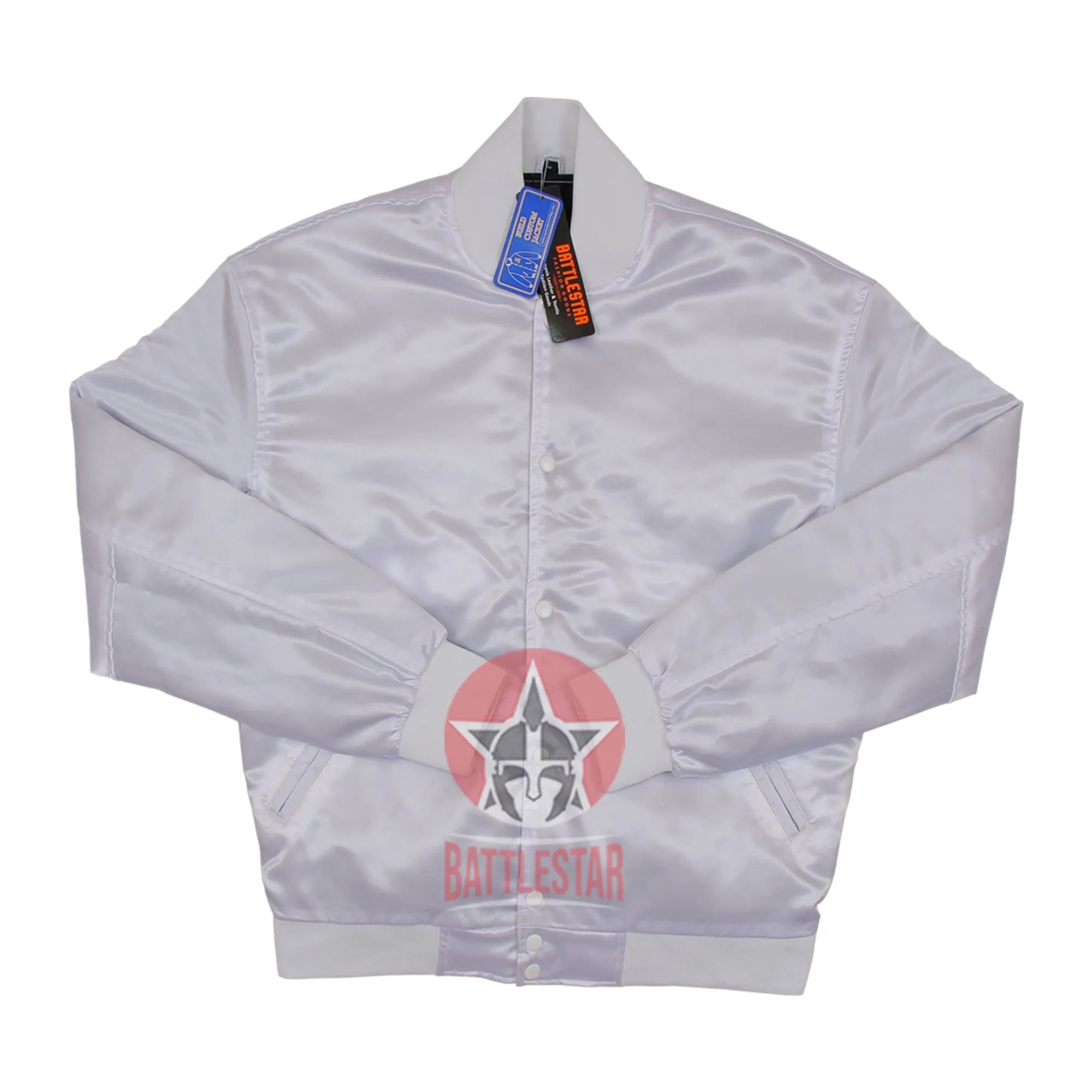 White Satin Varsity Baseball Jacket