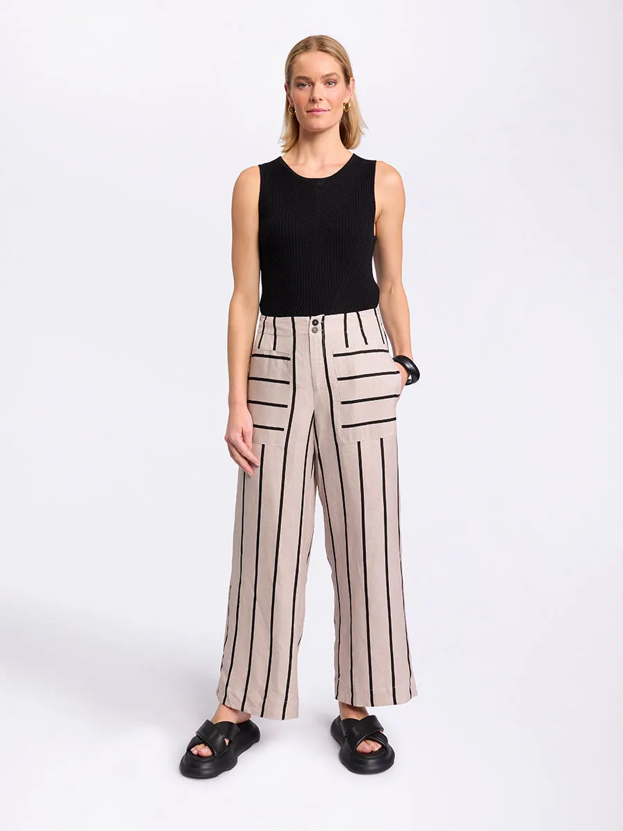 Wide Leg Stripe Pant