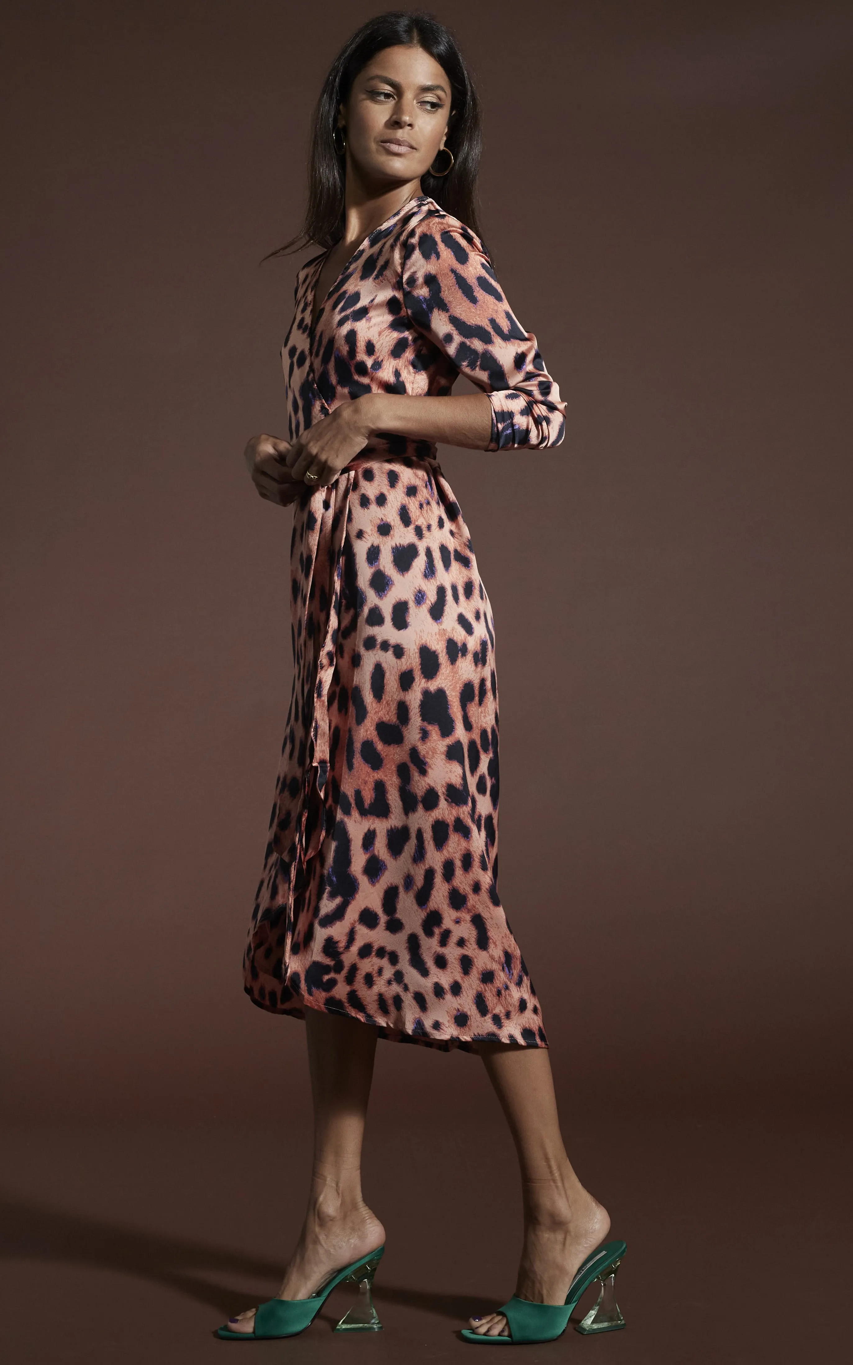 Yondal Dress In Plorange Leopard