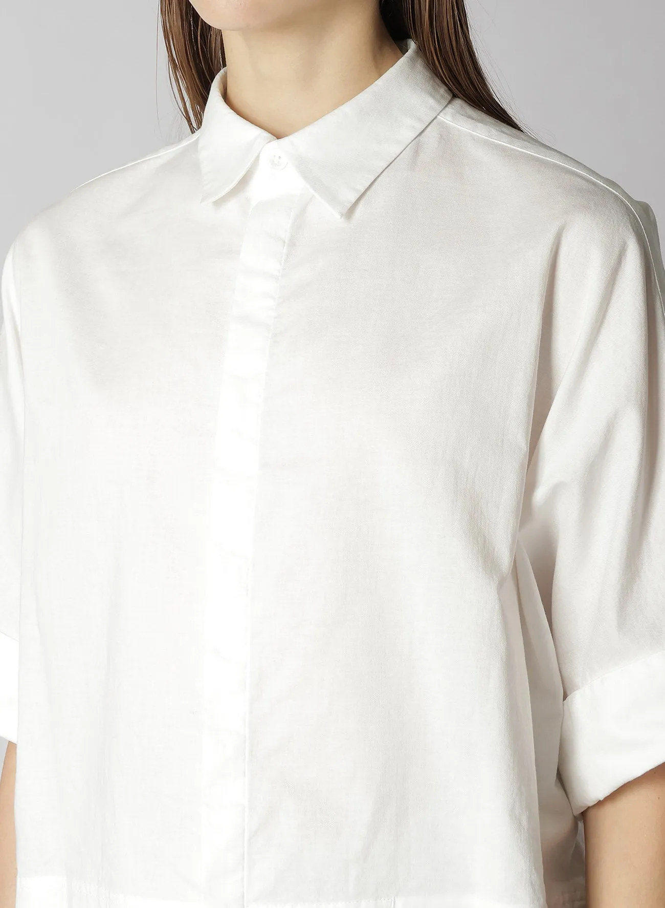 [Y's BORN PRODUCT] THIN COTTON TWILL WIDE CUFF SHIRT